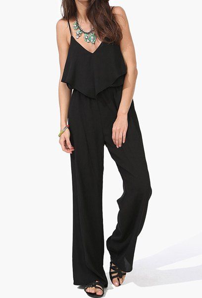 [30 Off] Sexy Spaghetti Strap Low Cut Backless Chiffon Solid Color