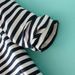 Casual Style Collarless Stripe Print 3/4 Sleeve Women's Blazer -  