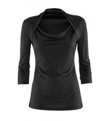 black draped shirt