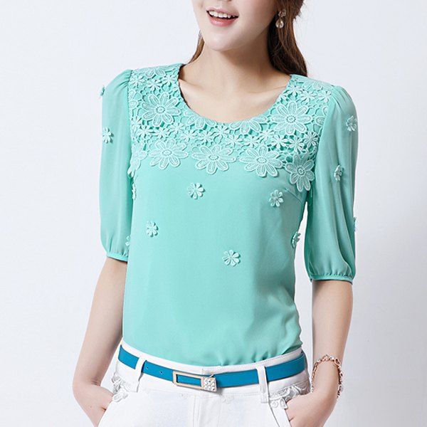 scoop neck lace top