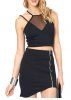 Stylish Halter Sleeveless Backless Spliced Women's Crop Top -  
