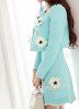 Vintage Solid Color Floral Embellished Sleeveless Dress and Jacket Suits For Women -  
