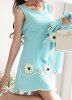 Vintage Solid Color Floral Embellished Sleeveless Dress and Jacket Suits For Women -  