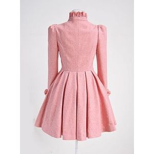 ruffed sleeves collar flounce pleated dress dresses rosegal
