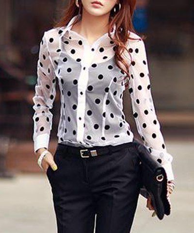 polka dot collar shirt