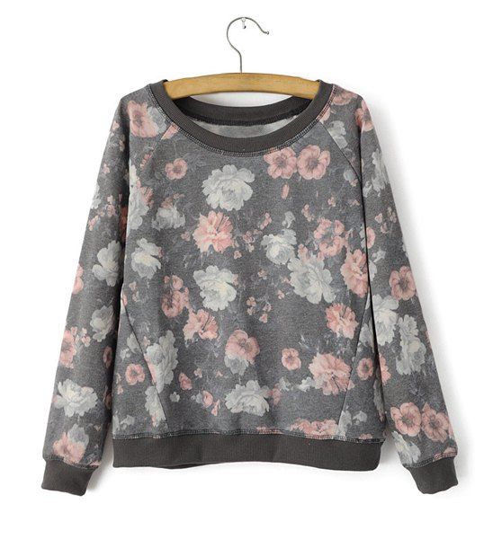 [49% OFF] Fashionable Long Sleeve Scoop Collar Full Floral Print Women ...