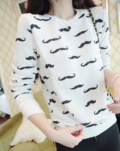 Outfit Cute Jewel Neck Long Sleeve Printed Sweatshirt For Women  