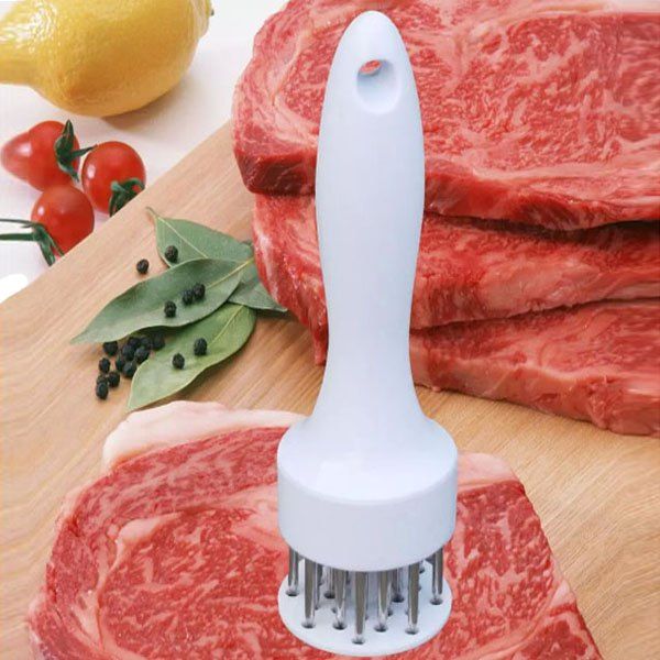 

Practical Stainless Steel Needle Knive Cooking Meat Tenderizer Tool - White