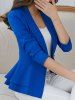 Stylish Lapel Long Sleeve Solid Color One-Button Women's Blazer -  