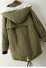 Casual Style Hooded Collar Solid Color Zippered Long Sleeve Women's Coat -  
