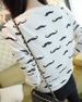 Cute Jewel Neck Long Sleeve Printed Sweatshirt For Women -  