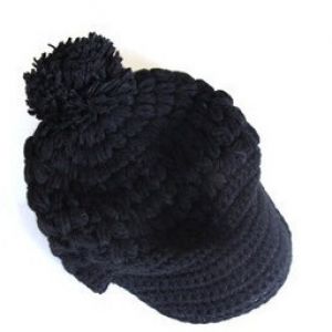 Color Assorted Cute Fluffy Ball Embellished Solid Color Woolen Cap With ...