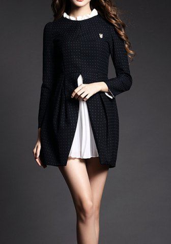 rosegal sleeves collar ruffled dress chiffon splicing dresses