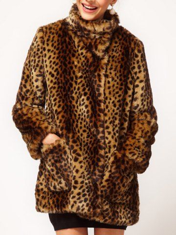 stand leopard coat