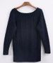 Casual Scoop Neck Solid Color All-Match Long Sleeve Women's Sweater -  