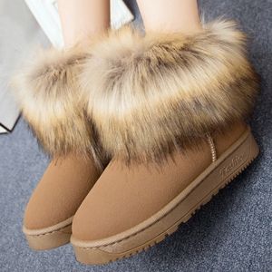 Maroon 40 Graceful Suede And Faux Fur Design Women's Snow Boots ...