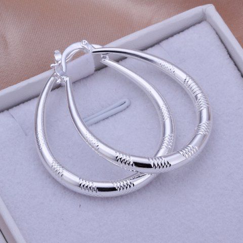 Engraved Alloy Statement Hoop Earrings
