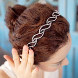 Stylish Women's Openwork Rhinestone Embellished Hairband -  