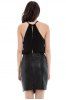 Faux Leather Panel Popover Sheath Dress -  