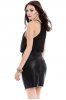 Faux Leather Panel Popover Sheath Dress -  