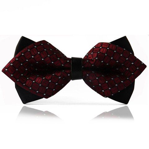 [17% OFF] Chic Checked Pattern Design Double-Deck Bow Tie For Men | Rosegal
