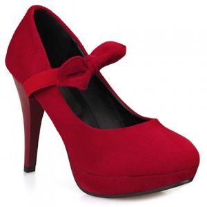 Sweet Bow and Stiletto Design Women's Suede Pumps