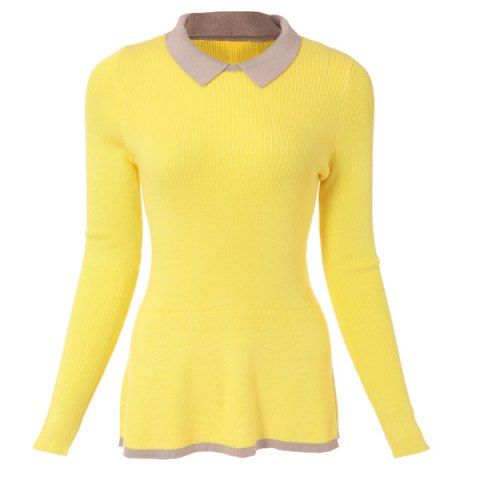 yellow peter pan collar top