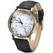 WoMaGe 1128-5 Female Quartz Watch Round Dial with Words Leather Band -  