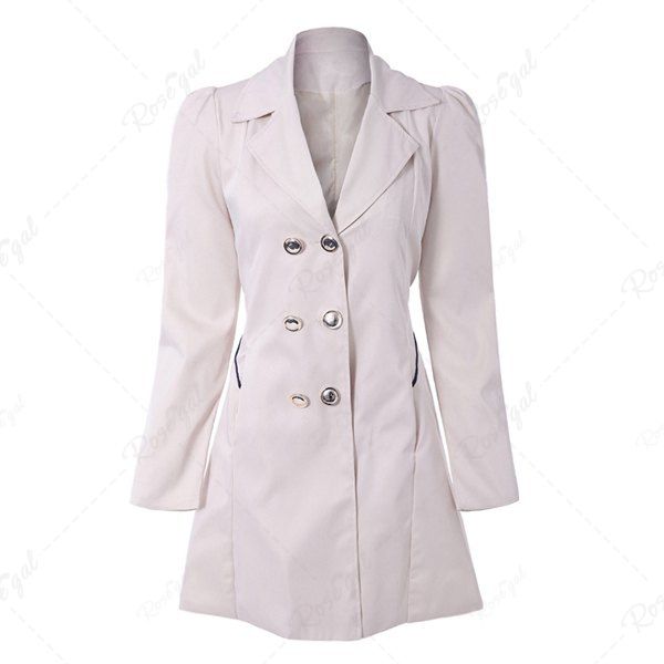 

Fit and Flare Coat With Double Breasts, Apricot