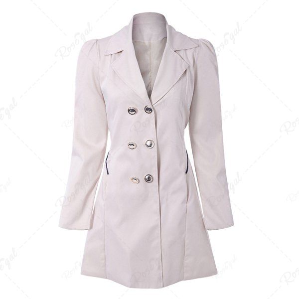 Fancy Fit and Flare Coat With Double Breasts  