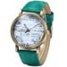 WoMaGe 1128-5 Female Quartz Watch Round Dial with Words Leather Band -  