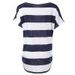 Stylish Scoop Neck Striped Short Sleeve T-Shirt For Women -  