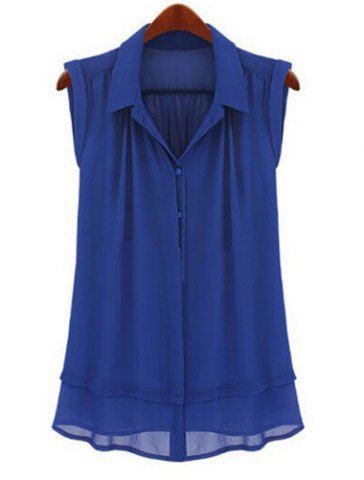 sleeveless shirt with collar