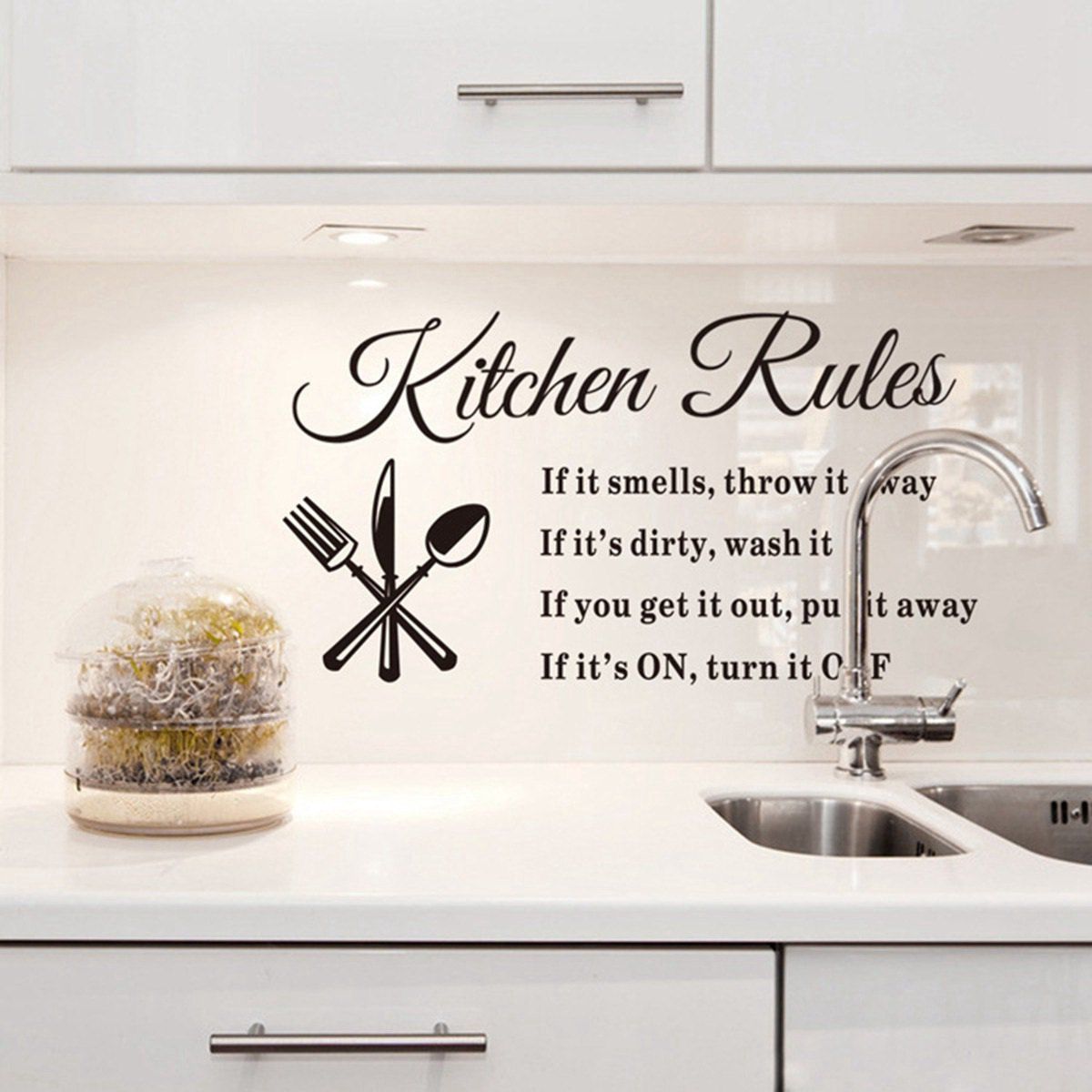

Kitchen Rules Style Wall Sticker Home Appliances Decor Vinyl Wall Decals, As the picture