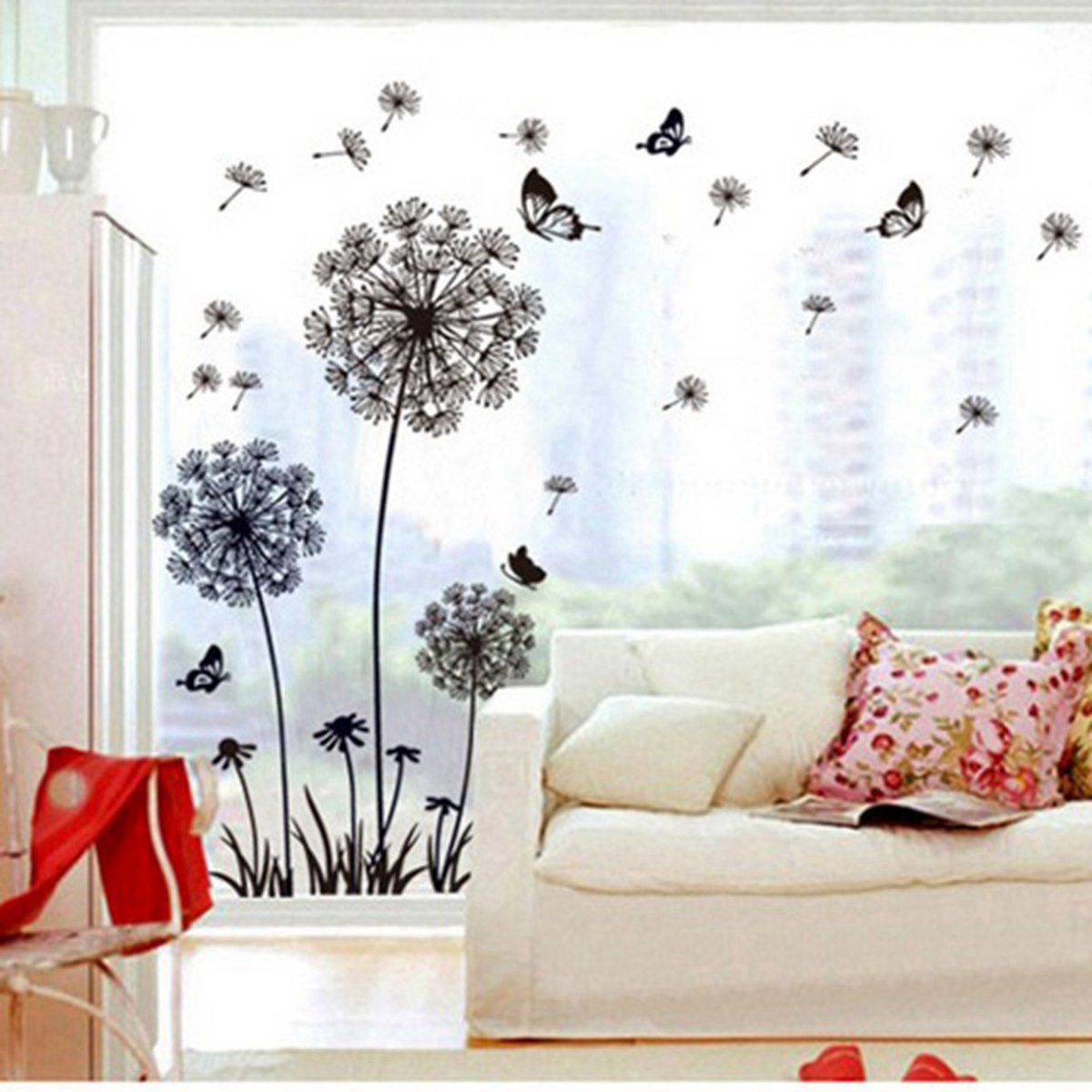 

Black Dandelion Style Wall Sticker Home Appliances Decor Wall Decals