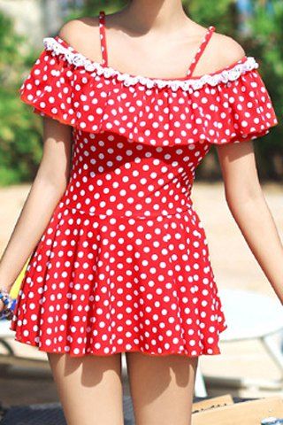 polka dot two piece outfit