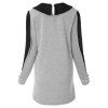 Off Sweet Peter Pan Collar Color Block Loose Fitting Long Sleeve