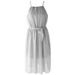 Halterneck Sleeveless Plus Size Sexy Style Chiffon Solid Color Womne's Dress -  