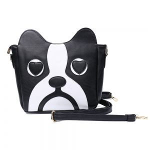 Sweet Kitten Pattern and Color Block Design Women's Crossbody Bag