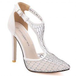 mesh pointed toe heels