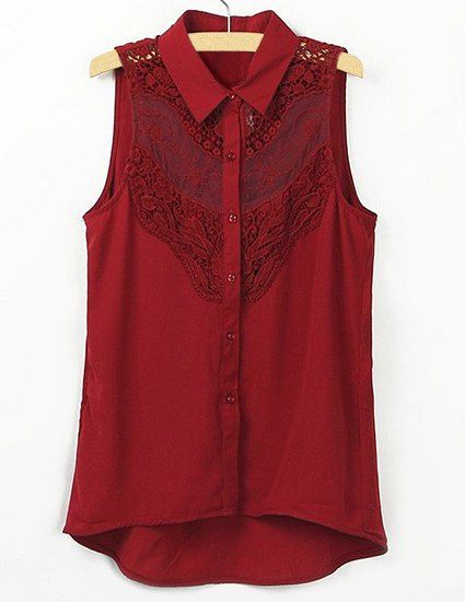 sleeveless shirt with collar