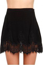 [29% OFF] Black With Lace Women's Skirt | Rosegal