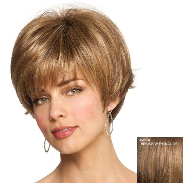 2019 Capless Professional Hairstyle Side Bang Fluffy Short 