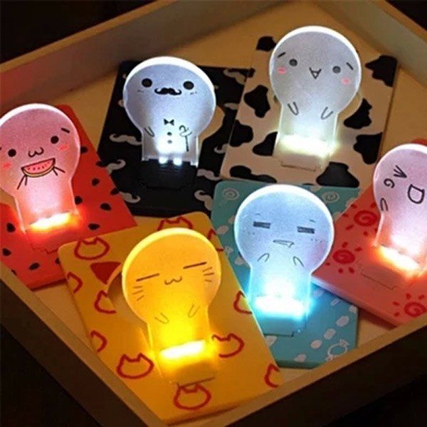 

Mini LED Wallet Credit Card Light Portable Pocket Night Lamp Folding Bulb, Black