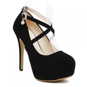 Elegant Stiletto and Suede Design Women's Round Toe Pumps