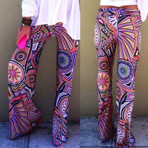 high waisted printed pants