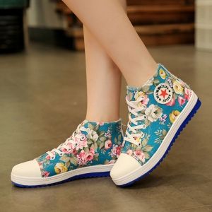 floral print canvas shoes