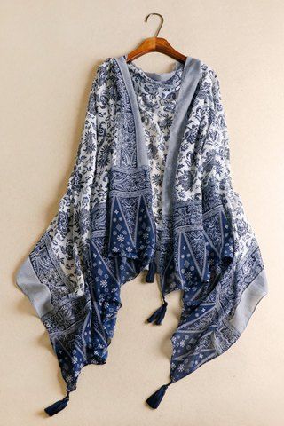 Image result for Chic Tassels Embellished Ethnic Printed Multifunctional Women's Pashmina
