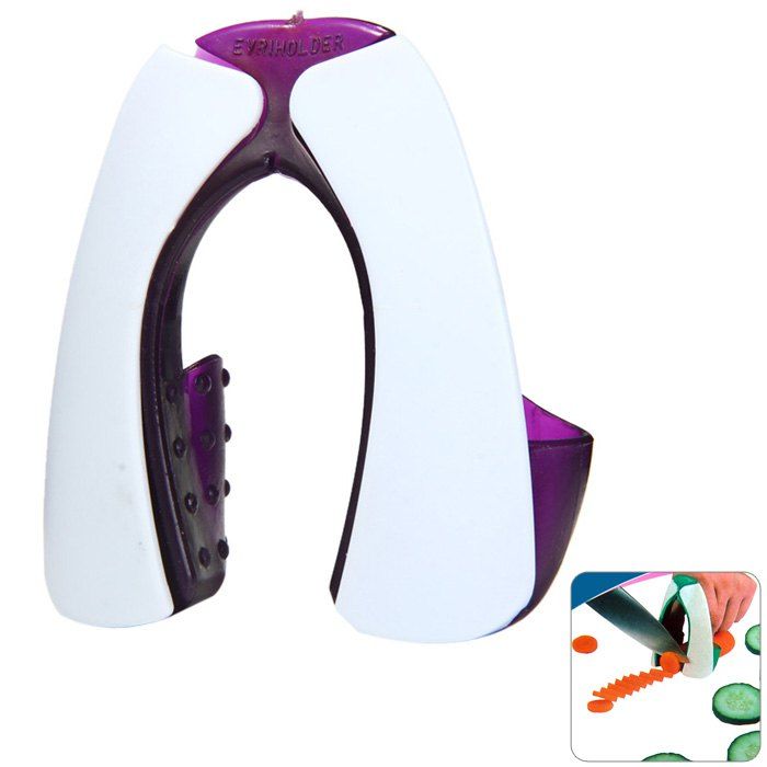 

Kitchen Finger Protector Guard Thermal-Plastic Rubber Cooking Tool, White and purple