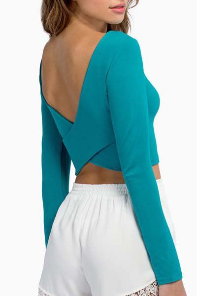 backless long sleeve crop